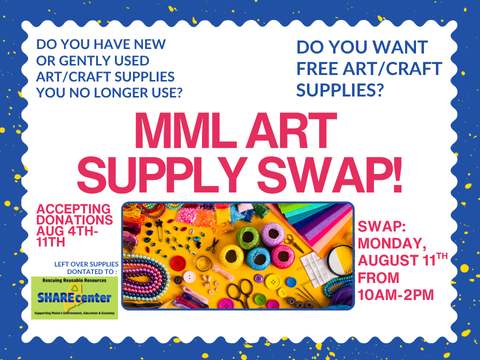 an image describing the Art Supply Swap event