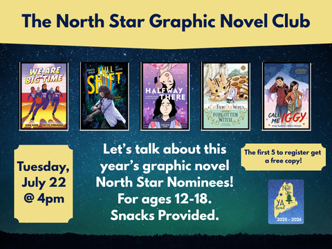 An image describing the North Star Award Graphic Novel Club